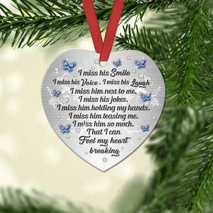 Butterfly Jewelry Widow Heart I Miss Him - Heart Ornament