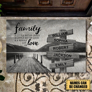 River Pier A Little Whole Lot of Love Multi-Names Personalized Doormat