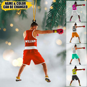 Custom Personalized Boxer Acrylic Christmas Ornament, Great Gift For Boxing Lovers
