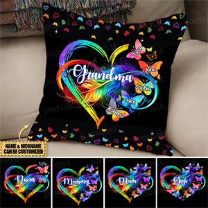 Grandma/Mom/GiGi/Nana Heart Infinity Butterfly Mother's Day Gift -Personalized Pillow Case/Pillow