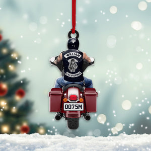 Personalized Motorcycle Custom Shape Christmas Ornament