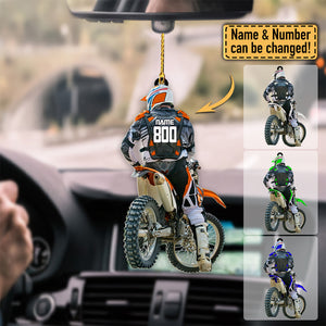 Personalized Motocross Racer Christmas Ornament