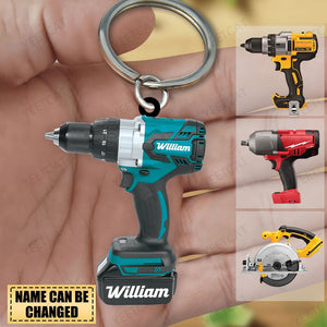 Personalized Power Tool Acrylic Keychain