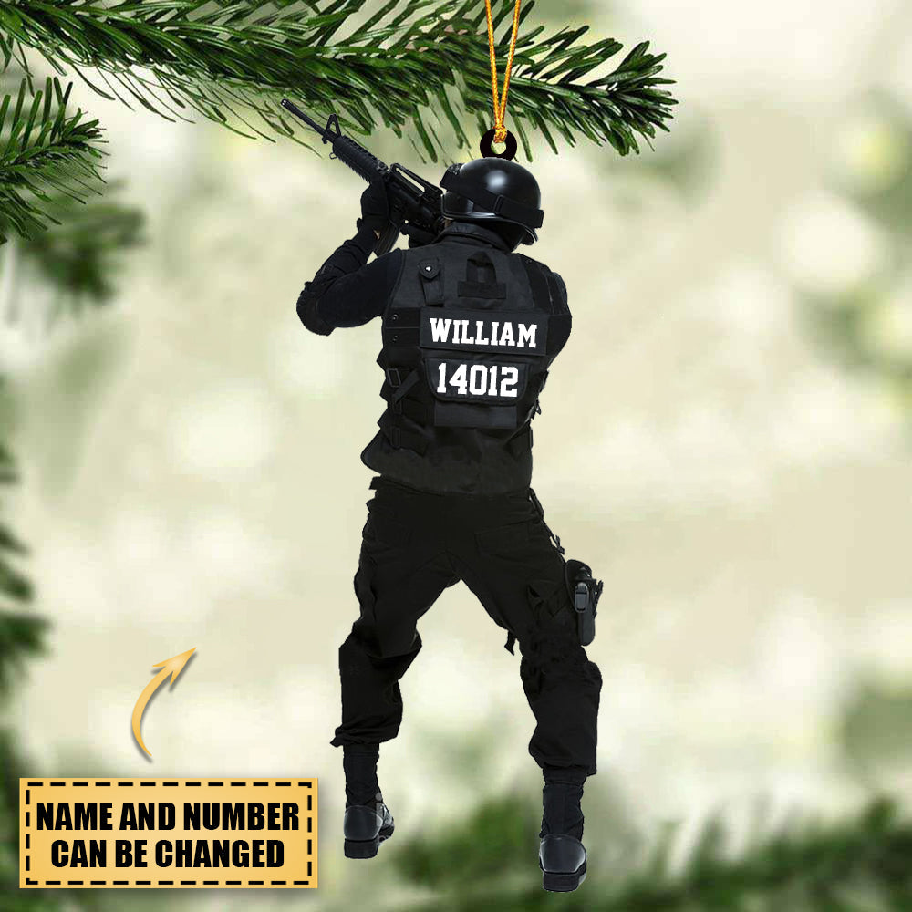 2022 New Release Personalized Policeman With Rifle Christmas Ornament-Great Gift idea For Police Officer/Policeman