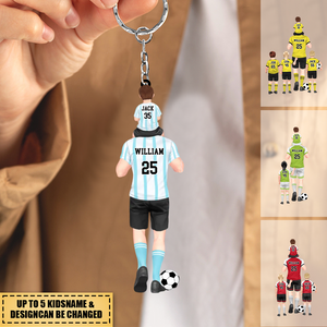 I Scored A Hat-Trick - Personalized soccer Dad & Kids Acrylic Keychain