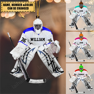Custom Personalized Hockey Goalie Christmas Ornament, Gift For Hockey Lovers