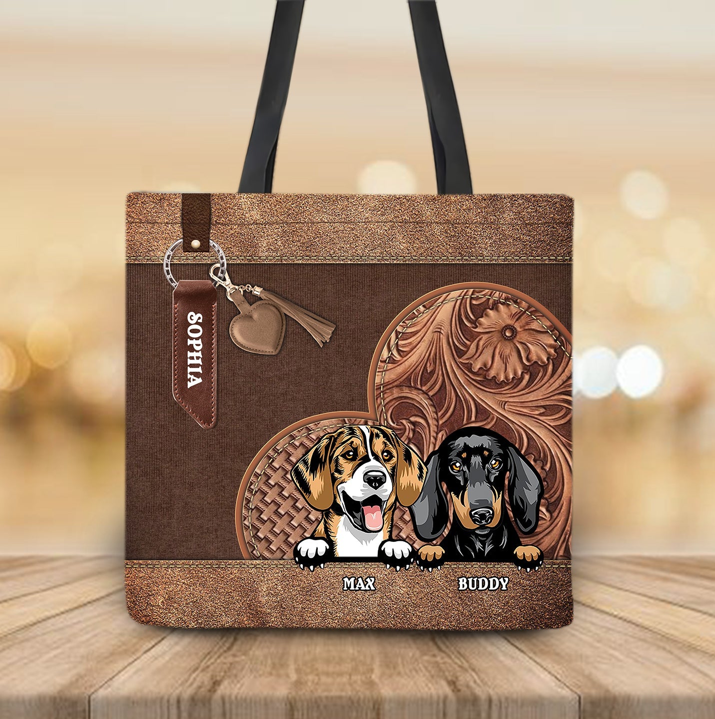 Pet Personalized All Over Tote Bag, Personalized Gift for Dog/Cat Lovers, Dog/Cat Dad, Dog/Cat  Mom
