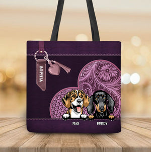 Pet Personalized All Over Tote Bag, Personalized Gift for Dog/Cat Lovers, Dog/Cat Dad, Dog/Cat Mom