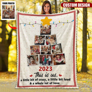 This Is Us Photo Family Christmas Tree - Personalized Photo Blanket