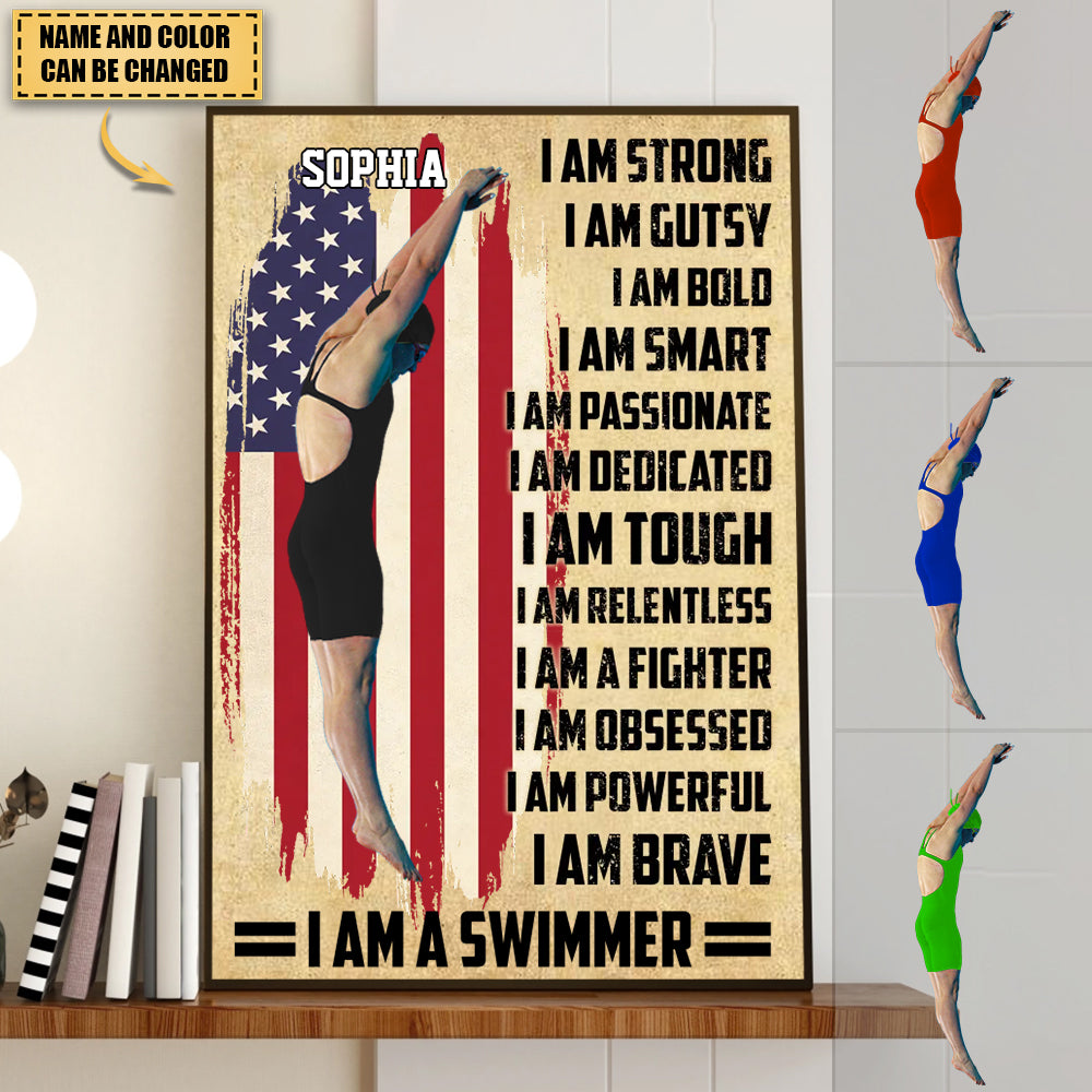 2022 New Release Personalized Swimmer Horizontal Poster-Gift idea For Swimming lovers