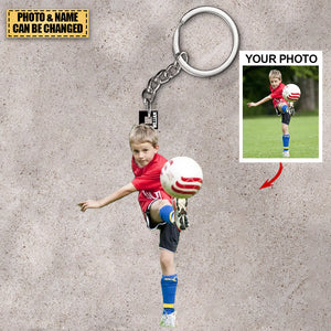 Personalized Football/Soccer Player/Lover Acrylic Keychain - Gift For Football/Soccer Lovers- Custom Your Photo