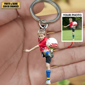 Personalized Football/Soccer Player/Lover Acrylic Keychain - Gift For Football/Soccer Lovers- Custom Your Photo