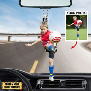 Personalized Acrylic Car Hanging Ornament - Gift For Football/Soccer Lovers- Custom Your Photo