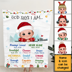 Gift For Kids God Says I Am Blanket