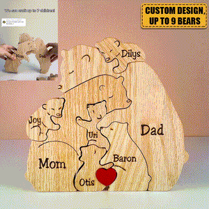 Handcrafted - Family - Wooden Bear Family - Personalized Wooden Pet Carvings