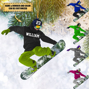 Personalized Snowboarding Athletes /Skis Christmas Ornament