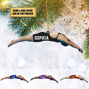 Personalized Male/Female Swimmer Acrylic Ornament, Gift For Swimming Lovers/Swimmer