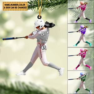Custom Personalized Softball/Baseball Batter Christmas Ornament, Gift For  Softball/baseball Lovers