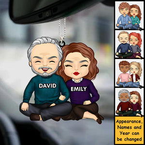 Personalized couple Car Hanging Ornament-Gift For Couple, Husband Wife, Anniversary, Engagement, Wedding, Marriage Gift