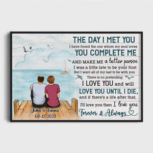 Personalized The Day I Met You Couple Poster, Beach Dock, Anniversary Gift - Gift For Couple
