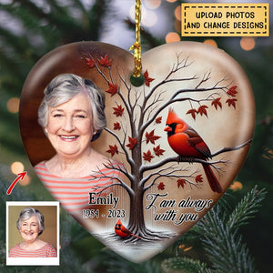 Memorial Upload Image Cardinal, I Am Always With You Personalized Ornament