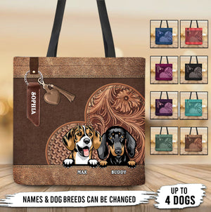Pet Personalized All Over Tote Bag, Personalized Gift for Dog/Cat Lovers, Dog/Cat Dad, Dog/Cat Mom