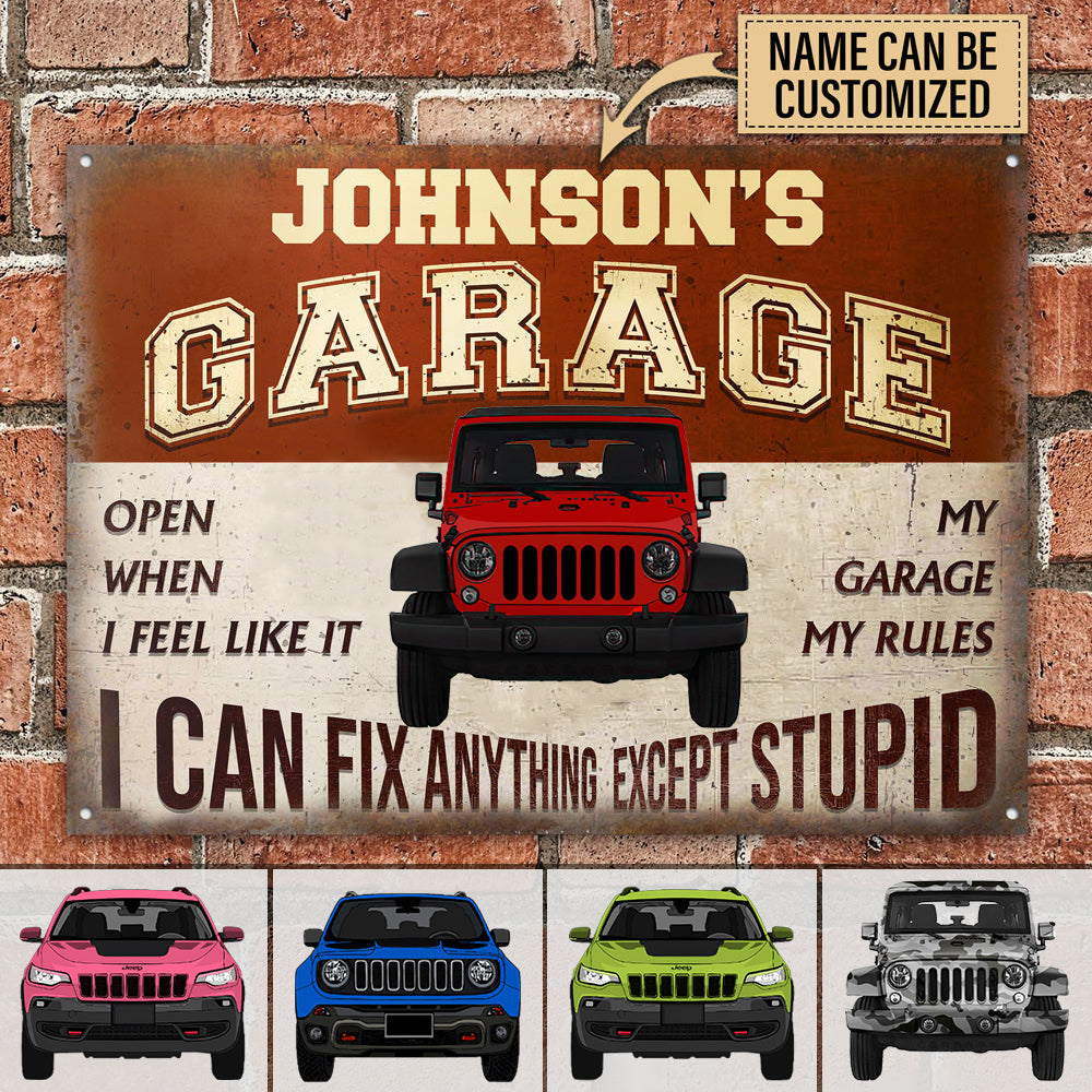 Personalized Off-Road Car Garage Metal Sign