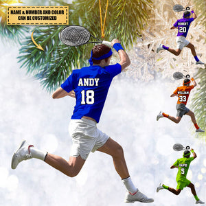 Personalized Boy Tennis Player Acrylic Christmas Ornament-Gift For Tennis Lovers/Players