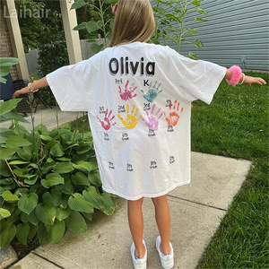 MAKE A BACK TO SCHOOL SHIRT WITH HANDPRINTS FOR EVERY GRADE