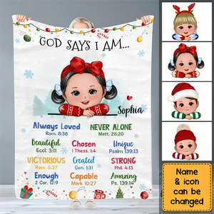 Gift For Kids God Says I Am Blanket
