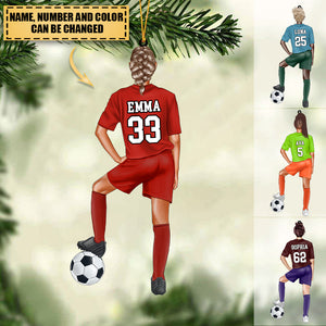 Personalized Ornament soccer Acrylic Ornament 2 Sided Christmas Ornament For Soccer