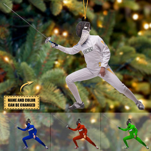 Custom Personalized Fencing Lovers Acrylic Christmas Ornament, Great Gift For fencer