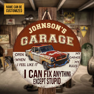 Personalized Auto Mechanic Garage I Can Fix Anything Customized Classic Door Signs