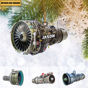 Personalized Turbofan Aircraft Engine Acrylic Car / Christmas Ornament