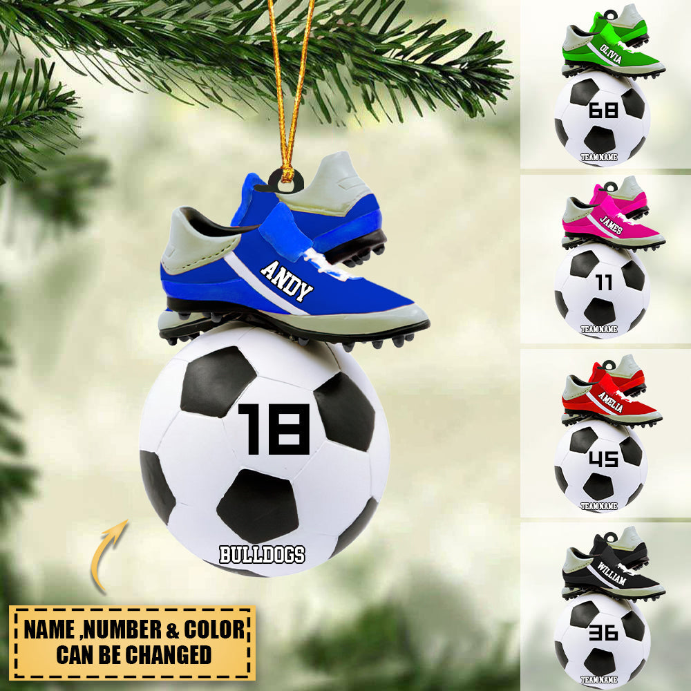 2023 Personalized soccer Christmas Ornament-Great Gift Idea For Soccer Players&Soccer Lovers