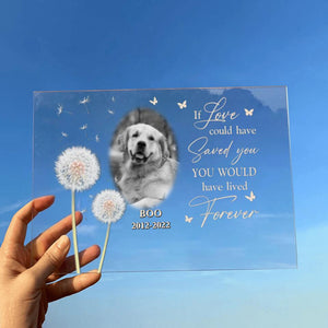 Custom Personalized Memorial Photo Acrylic Plaque - Memorial Gift For Pet Owners/Family - Once By My Side Forever In My Heart