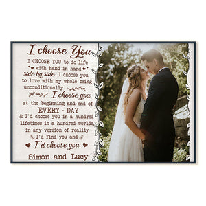 I Choose You Custom Photo Canvas Poster Gift For Couple