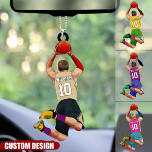 Personalized Name, Number & Appearance - Acrylic Christmas / Car Oranment - Gift for Basketball Lovers