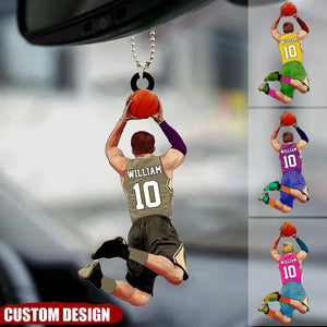 Personalized Name, Number & Appearance - Acrylic Christmas / Car Oranment - Gift for Basketball Lovers