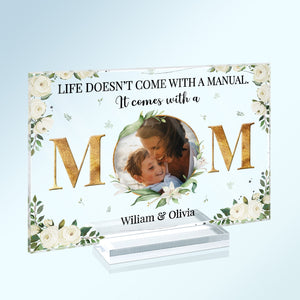 Custom Photo It Comes With A Mom - Mother Gift - Personalized Custom Horizontal Rectangle Acrylic Plaque