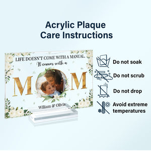 Custom Photo It Comes With A Mom - Mother Gift - Personalized Custom Horizontal Rectangle Acrylic Plaque
