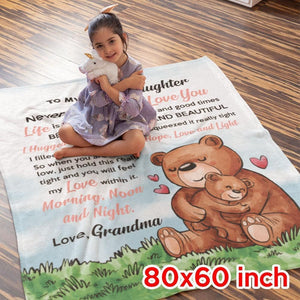 Personalized Granddaughter/Grandson Blanket - Bear Hug