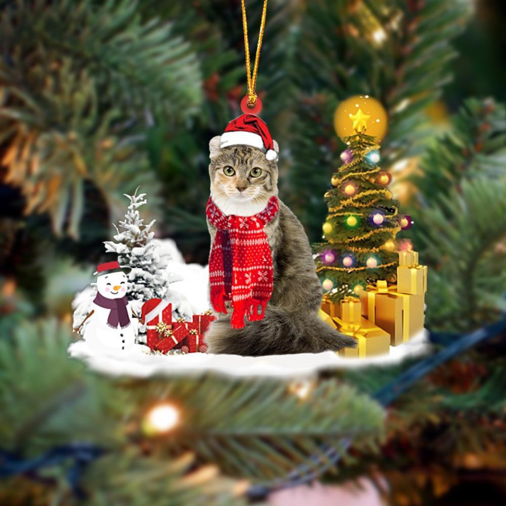 American Curl Cat Christmas Ornament