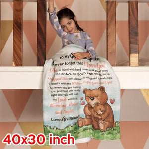 Personalized Granddaughter/Grandson Blanket - Bear Hug