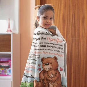 Personalized Granddaughter/Grandson Blanket - Bear Hug