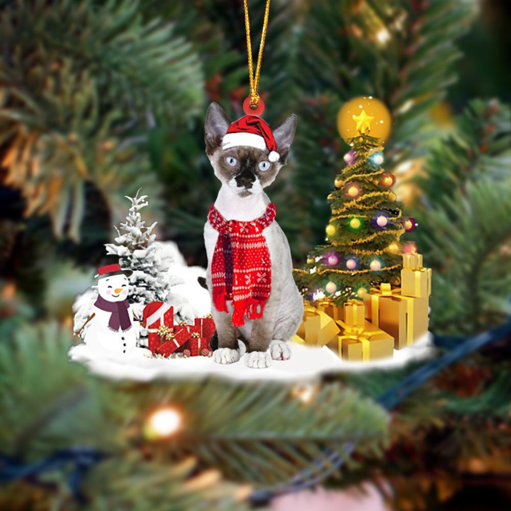 Devon Rex Cat Christmas Ornament