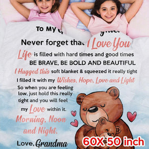 Personalized Granddaughter/Grandson Blanket - Bear Hug