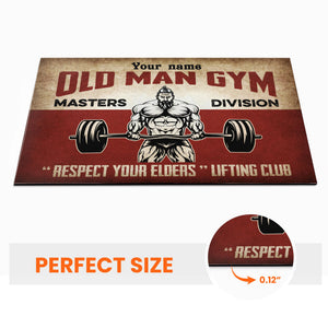 Old Man Gym - Personalized Doormat - Gift For Gymer - Old Man Lifting