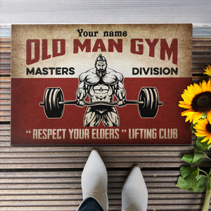 Old Man Gym - Personalized Doormat - Gift For Gymer - Old Man Lifting
