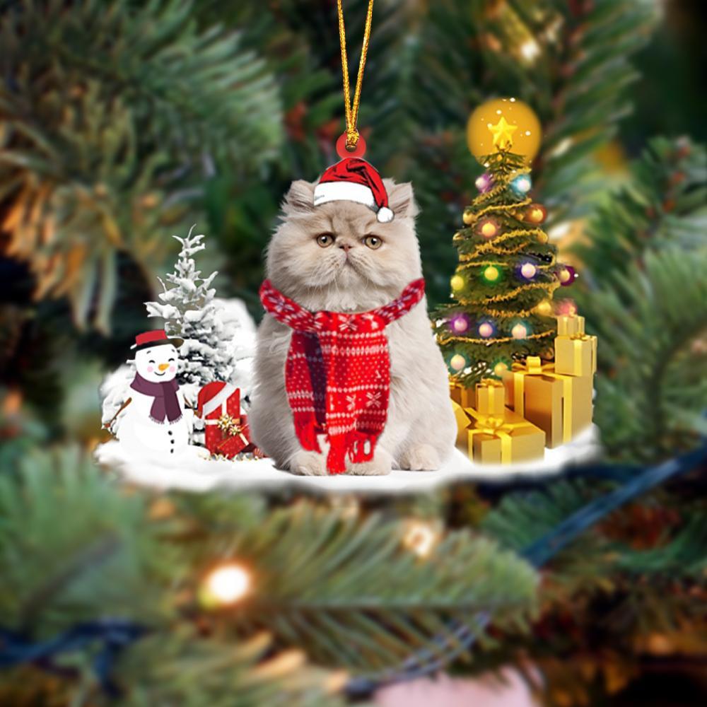 Persian Cat Christmas Ornament